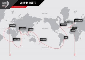The Volvo Ocean Race will start on October 4, 2014, day of the first In-Port Race in Alicante, Spain, and finish with one last In-Port Race on June 27, 2015 in Gothenburg, the Swedish home of Volvo.  The 38,739-nautical mile route will also include stopovers in Cape Town (South Africa), Abu Dhabi (UAE), Sanya (China), Auckland (New Zealand), Itaja (Brazil), Newport, Rhode Island (USA), Lisbon (Portugal) and Lorient (France). A 24-hour pit-stop in The Hague is scheduled between France and Sweden.